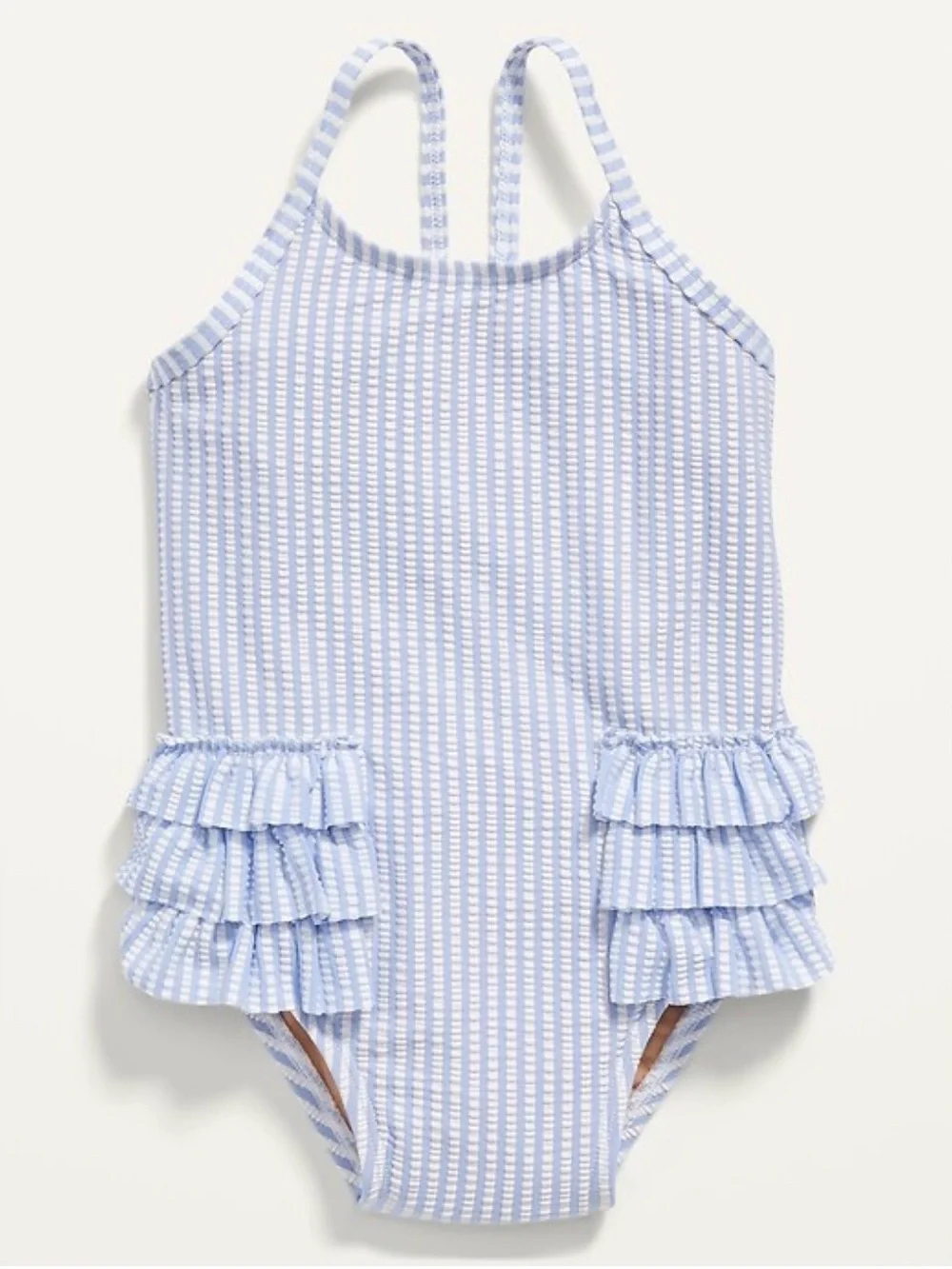 Old Navy Seersucker Ruffle Stripe Nautical Swimsuit One Piece Toddler Girls 5T